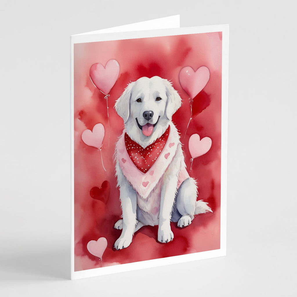 Kuvasz My Valentine Greeting Cards Pack of 8 Blank Cards with Envelopes Whimsical A7 Size 5x7