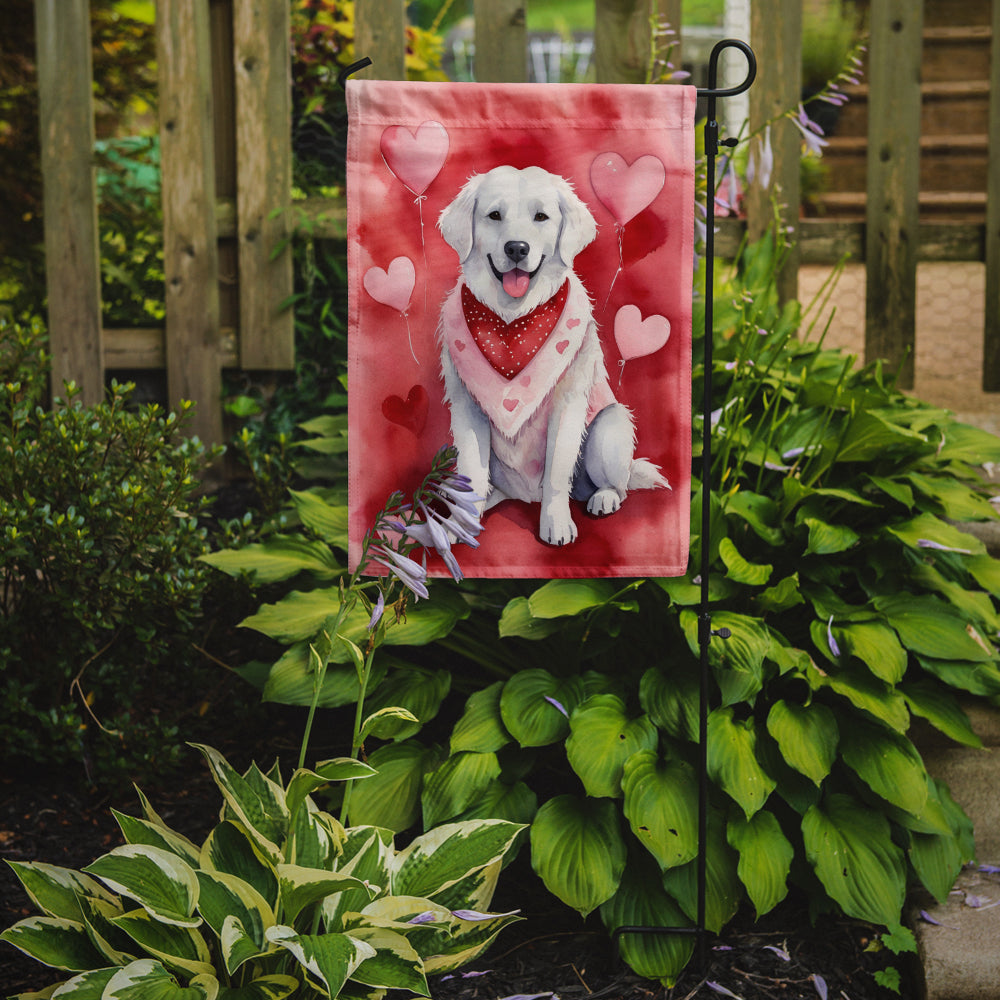 Kuvasz My Valentine Garden Flag Mailbox Decorative Yard Banner Outside Patio Artwork for Flower Beds, Garden Size, Multicolor