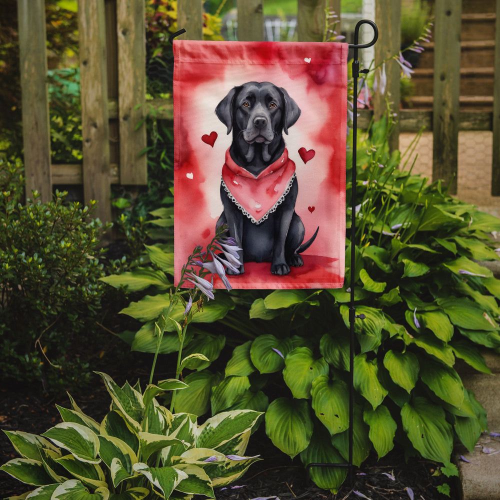 Black Labrador Retriever My Valentine Garden Flag Mailbox Decorative Yard Banner Outside Patio Artwork for Flower Beds, Garden Size, Multicolor