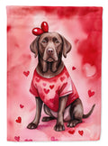 Chocolate Labrador Retriever My Valentine Garden Flag Mailbox Decorative Yard Banner Outside Patio Artwork for Flower Beds, Garden Size, Multicolor
