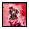Chocolate Labrador Retriever My Valentine Framed Metal Print Bathroom, Kitchen, Office, Home Decor Wall Art Ready to Hang, Square, 8X8