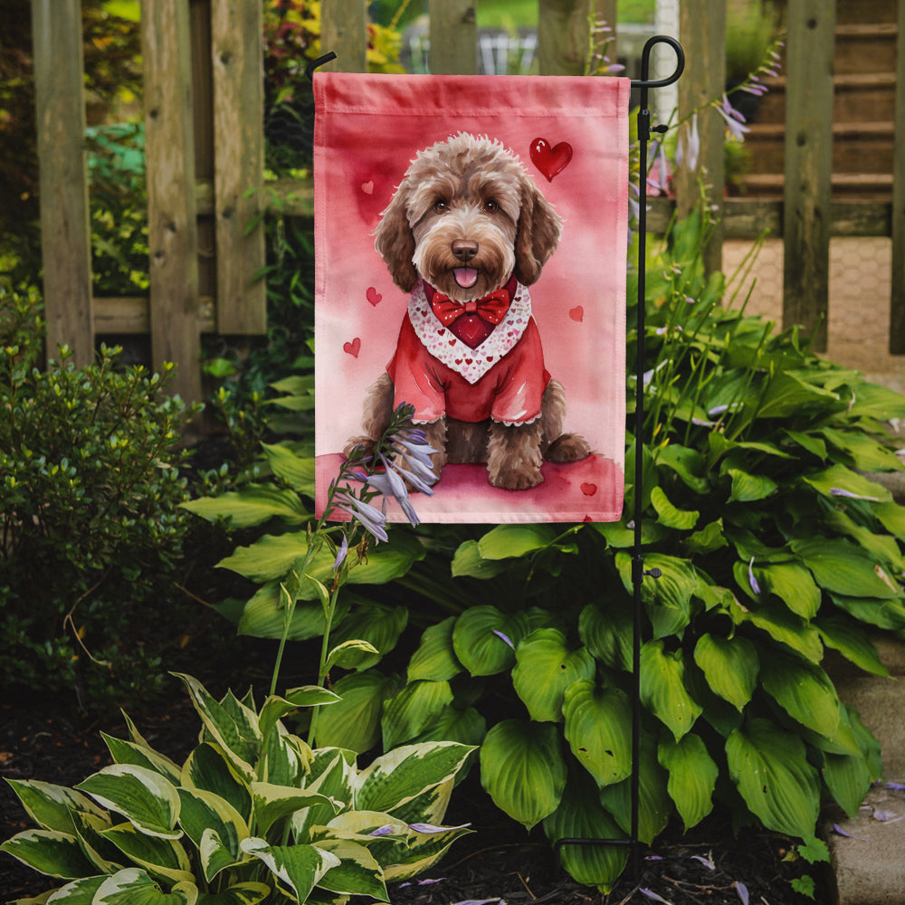 Labradoodle My Valentine Garden Flag Mailbox Decorative Yard Banner Outside Patio Artwork for Flower Beds, Garden Size, Multicolor