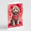 Labradoodle My Valentine Greeting Cards Pack of 8 Blank Cards with Envelopes Whimsical A7 Size 5x7