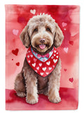 Labradoodle My Valentine Garden Flag Mailbox Decorative Yard Banner Outside Patio Artwork for Flower Beds, Garden Size, Multicolor