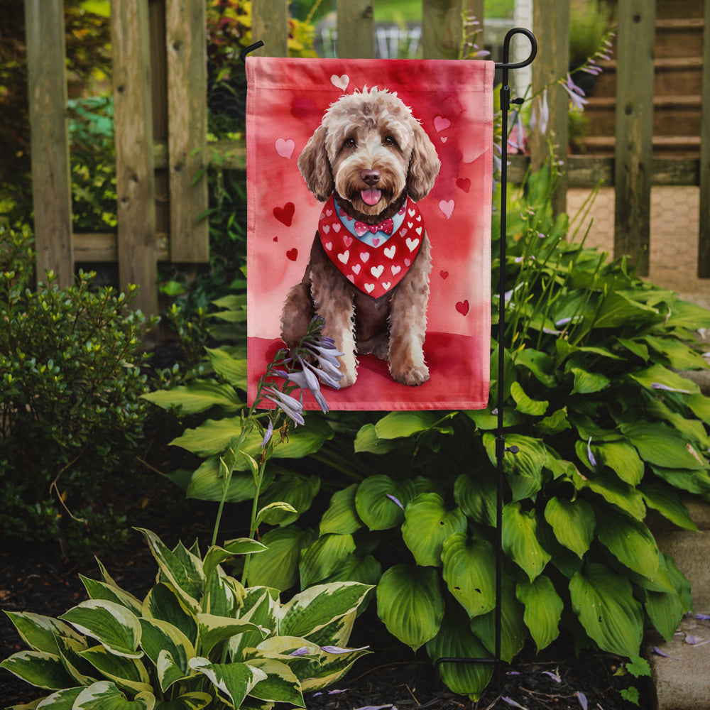 Labradoodle My Valentine Garden Flag Mailbox Decorative Yard Banner Outside Patio Artwork for Flower Beds, Garden Size, Multicolor