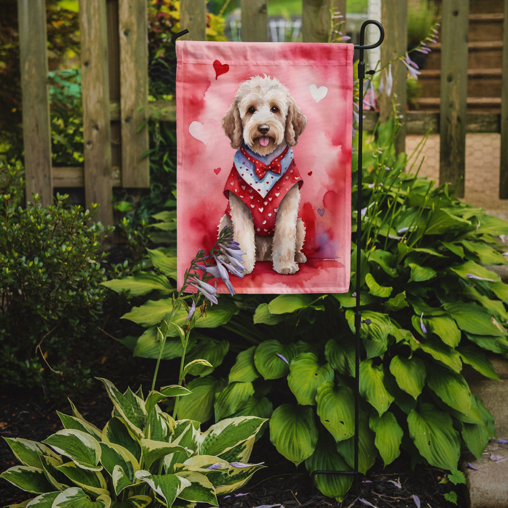 Labradoodle My Valentine Garden Flag Mailbox Decorative Yard Banner Outside Patio Artwork for Flower Beds, Garden Size, Multicolor