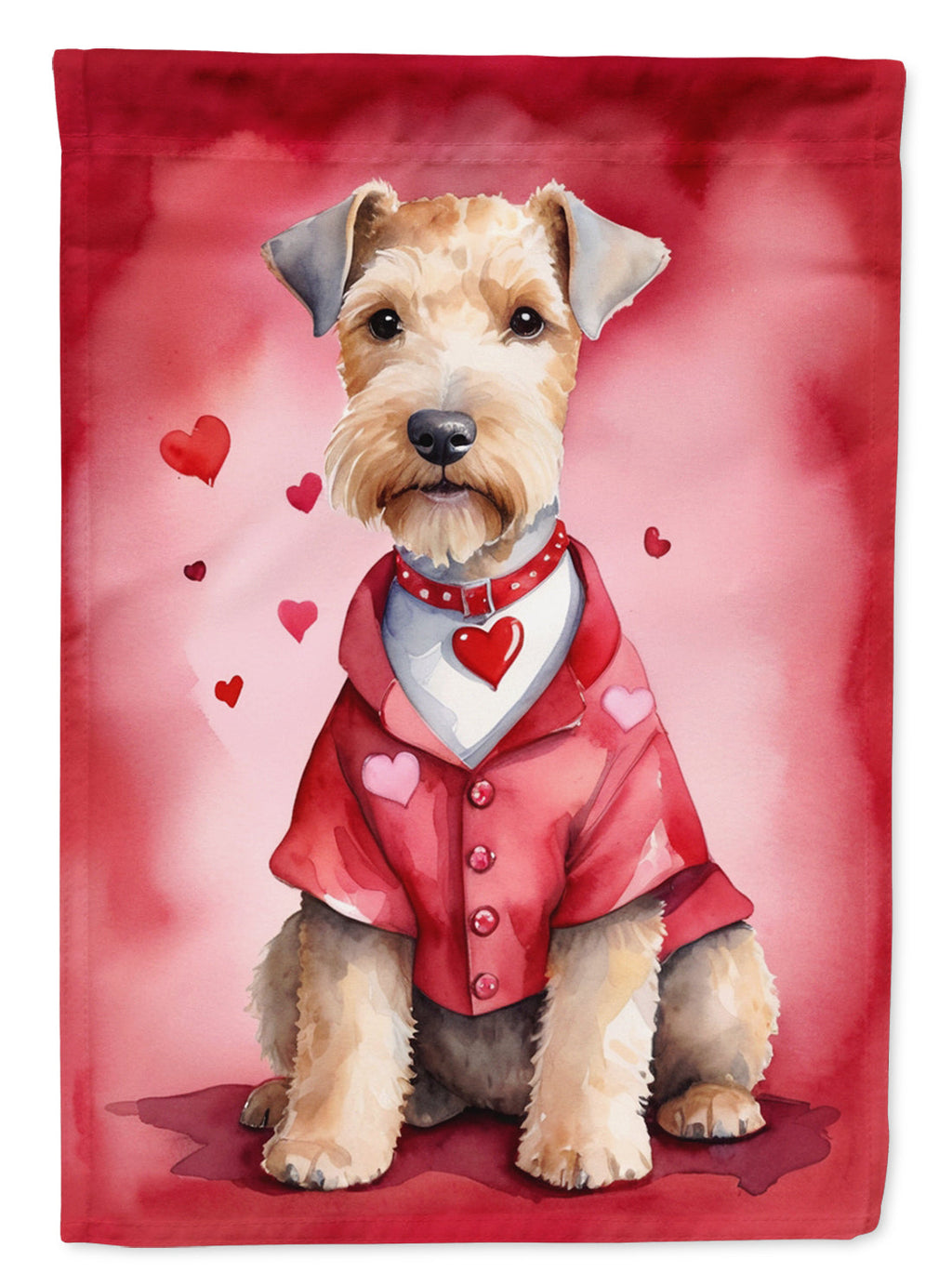 Lakeland Terrier My Valentine Garden Flag Mailbox Decorative Yard Banner Outside Patio Artwork for Flower Beds, Garden Size, Multicolor