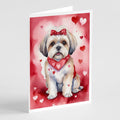 Lhasa Apso My Valentine Greeting Cards Pack of 8 Blank Cards with Envelopes Whimsical A7 Size 5x7