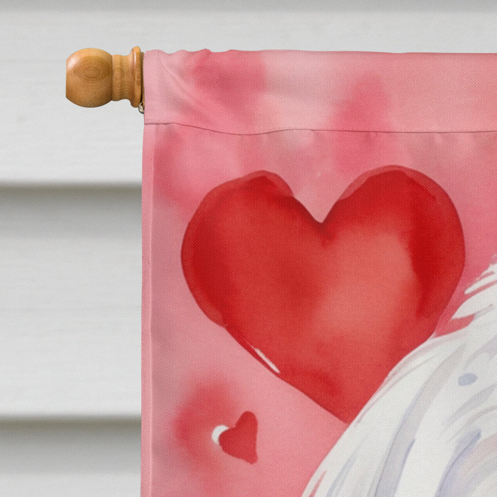 Maltese My Valentine House Flag 28x40 Porch Sleeve Pole Decorative Outside Yard Banner Artwork Wall Hanging, Polyester