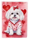 Maltese My Valentine Garden Flag Mailbox Decorative Yard Banner Outside Patio Artwork for Flower Beds, Garden Size, Multicolor