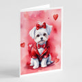 Maltese My Valentine Greeting Cards Pack of 8 Blank Cards with Envelopes Whimsical A7 Size 5x7