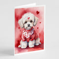 Maltipoo My Valentine Greeting Cards Pack of 8 Blank Cards with Envelopes Whimsical A7 Size 5x7