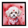 Maltipoo My Valentine Framed Metal Print Bathroom, Kitchen, Office, Home Decor Wall Art Ready to Hang, Square, 8X8