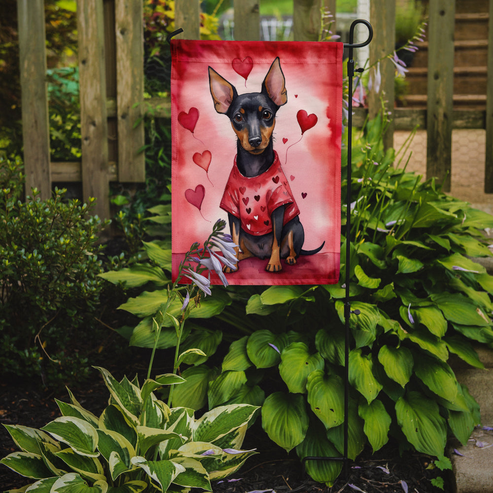 Manchester Terrier My Valentine Garden Flag Mailbox Decorative Yard Banner Outside Patio Artwork for Flower Beds, Garden Size, Multicolor