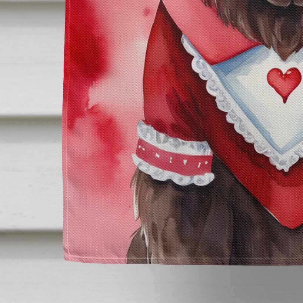 Newfoundland My Valentine House Flag 28x40 Porch Sleeve Pole Decorative Outside Yard Banner Artwork Wall Hanging, Polyester