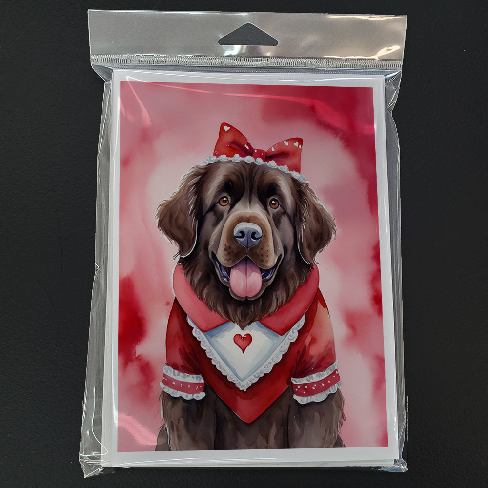 Newfoundland My Valentine Greeting Cards Pack of 8 Blank Cards with Envelopes Whimsical A7 Size 5x7