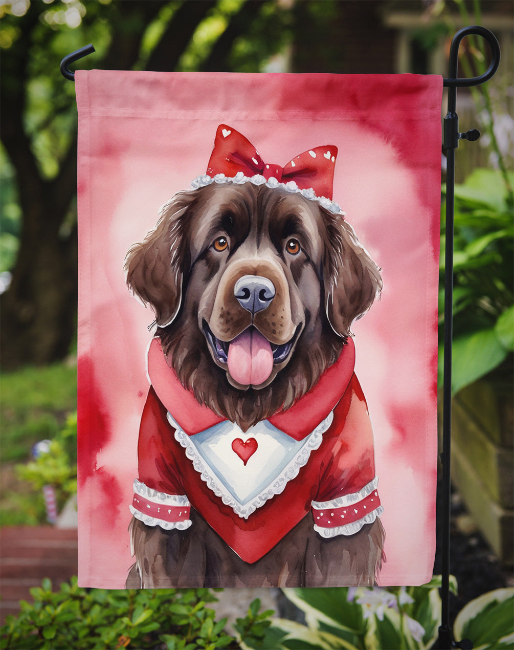Newfoundland My Valentine Garden Flag Mailbox Decorative Yard Banner Outside Patio Artwork for Flower Beds, Garden Size, Multicolor