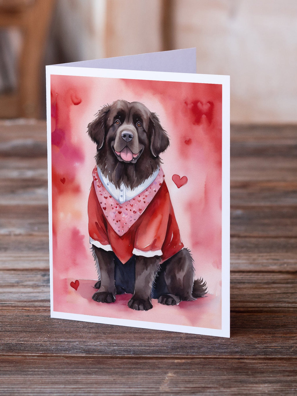 Newfoundland My Valentine Greeting Cards Pack of 8 Blank Cards with Envelopes Whimsical A7 Size 5x7