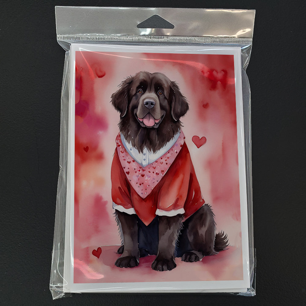 Newfoundland My Valentine Greeting Cards Pack of 8 Blank Cards with Envelopes Whimsical A7 Size 5x7