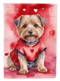 Norfolk Terrier My Valentine House Flag 28x40 Porch Sleeve Pole Decorative Outside Yard Banner Artwork Wall Hanging, Polyester