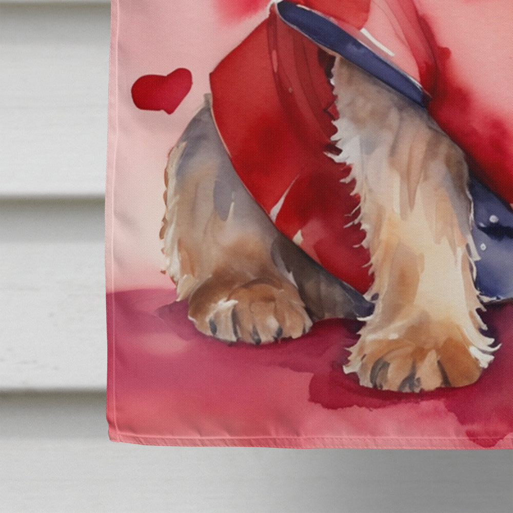 Norfolk Terrier My Valentine House Flag 28x40 Porch Sleeve Pole Decorative Outside Yard Banner Artwork Wall Hanging, Polyester