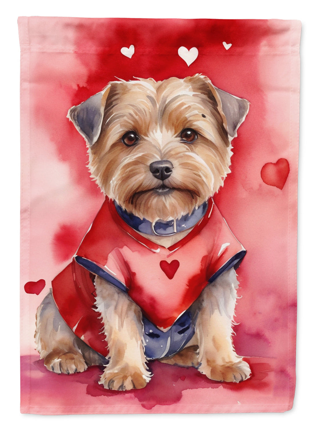 Norfolk Terrier My Valentine Garden Flag Mailbox Decorative Yard Banner Outside Patio Artwork for Flower Beds, Garden Size, Multicolor