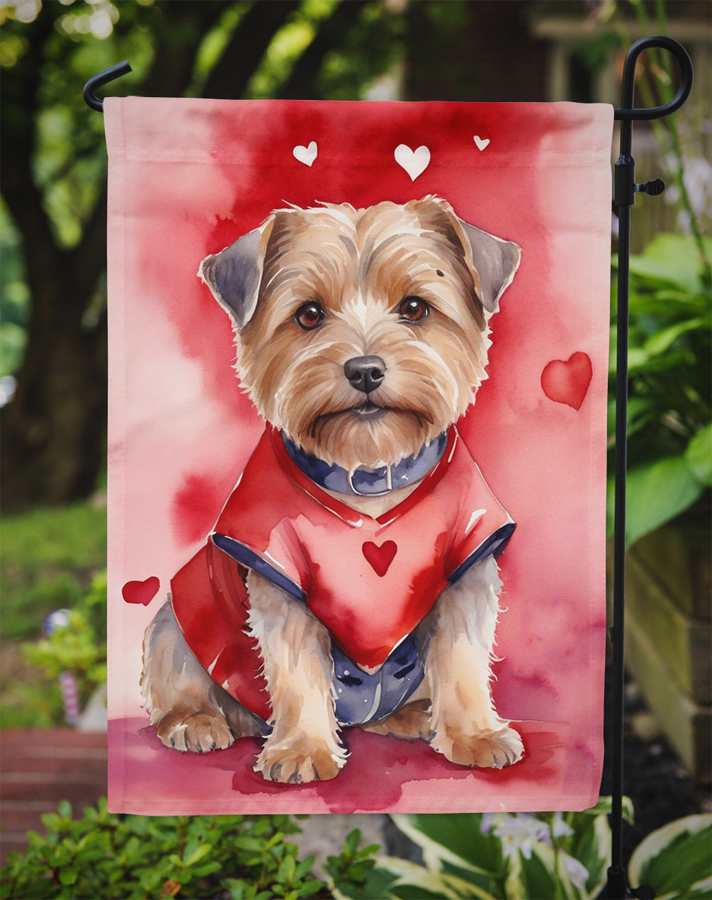 Norfolk Terrier My Valentine Garden Flag Mailbox Decorative Yard Banner Outside Patio Artwork for Flower Beds, Garden Size, Multicolor