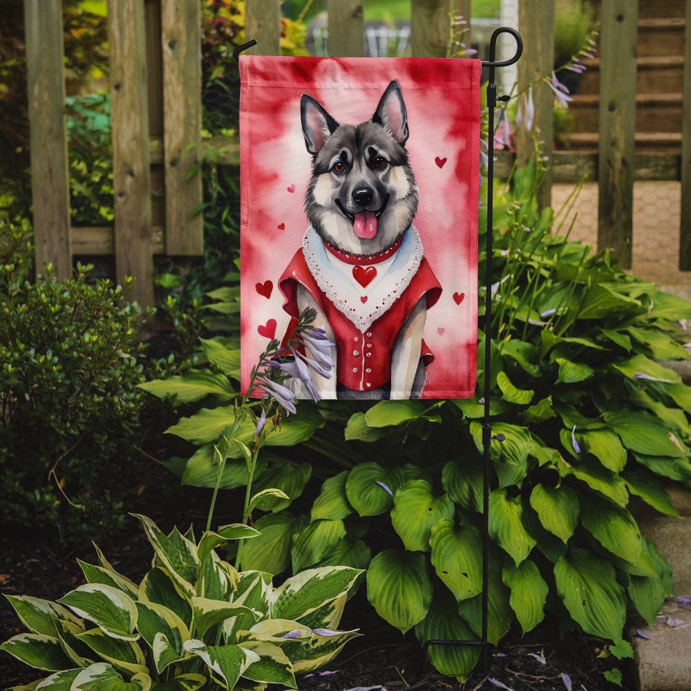 Norwegian Elkhound My Valentine Garden Flag Mailbox Decorative Yard Banner Outside Patio Artwork for Flower Beds, Garden Size, Multicolor