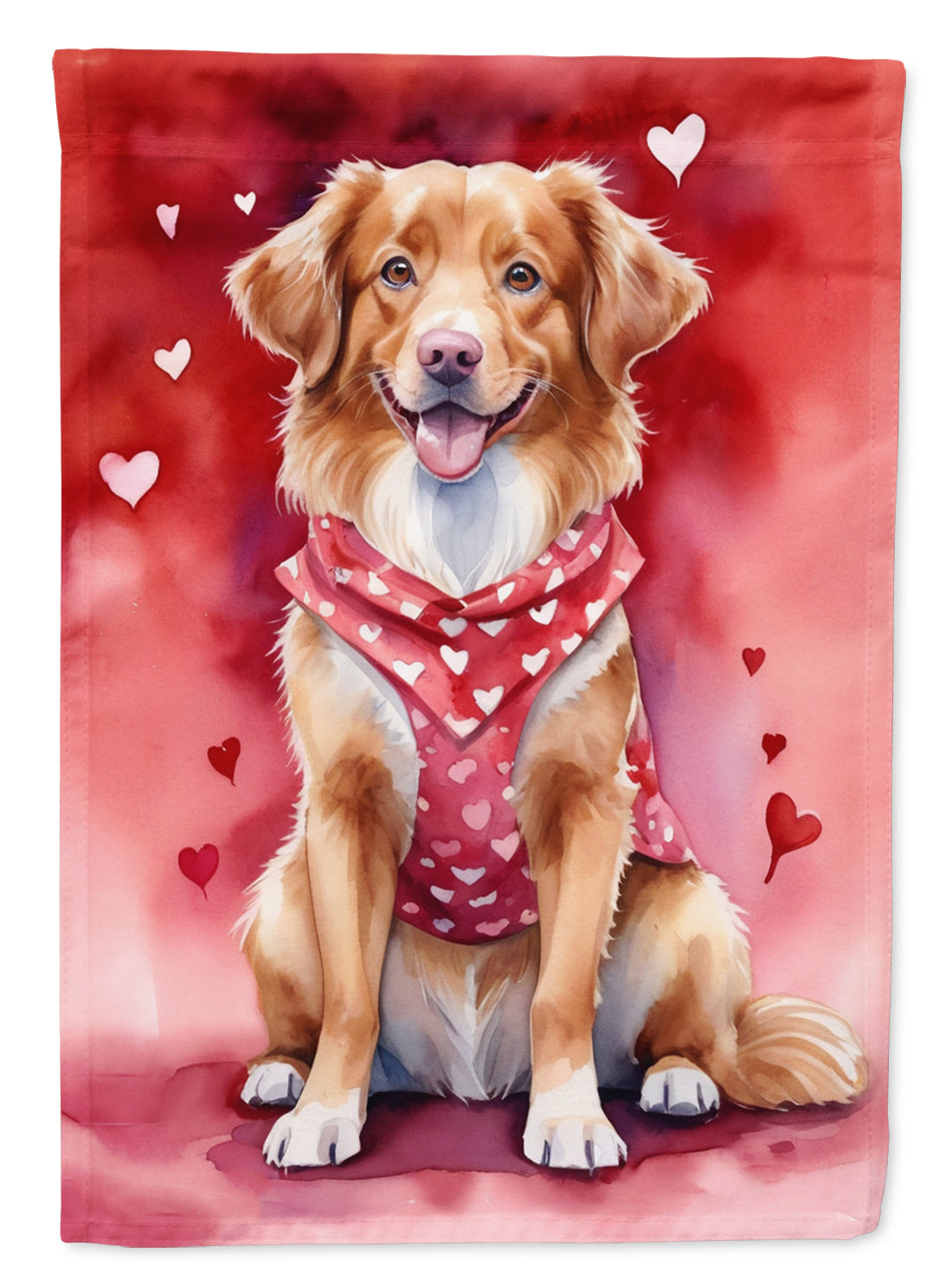 Nova Scotia Duck Tolling Retriever My Valentine Garden Flag Mailbox Decorative Yard Banner Outside Patio Artwork for Flower Beds, Garden Size, Multicolor