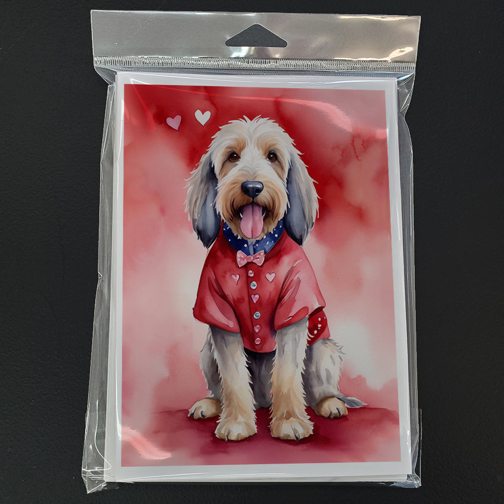 Otterhound My Valentine Greeting Cards Pack of 8 Blank Cards with Envelopes Whimsical A7 Size 5x7