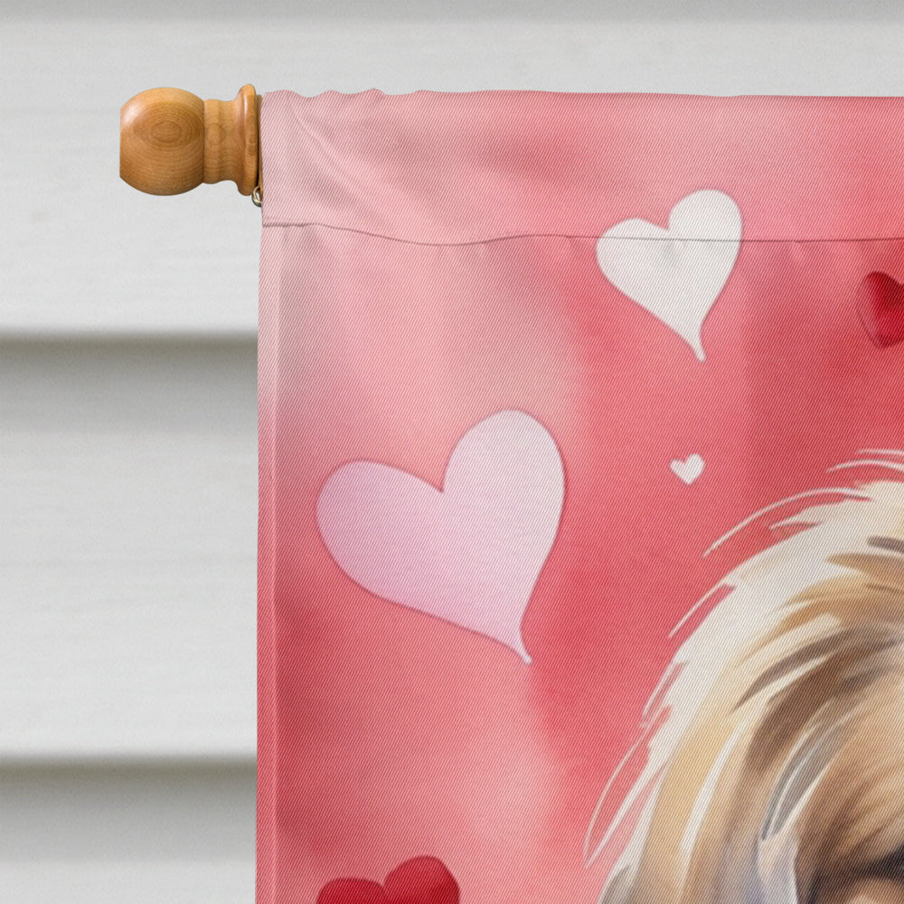 Pekingese My Valentine House Flag 28x40 Porch Sleeve Pole Decorative Outside Yard Banner Artwork Wall Hanging, Polyester