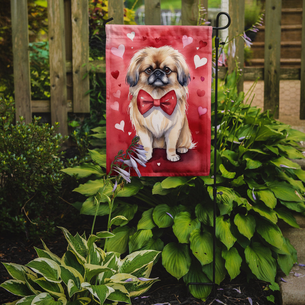 Pekingese My Valentine Garden Flag Mailbox Decorative Yard Banner Outside Patio Artwork for Flower Beds, Garden Size, Multicolor