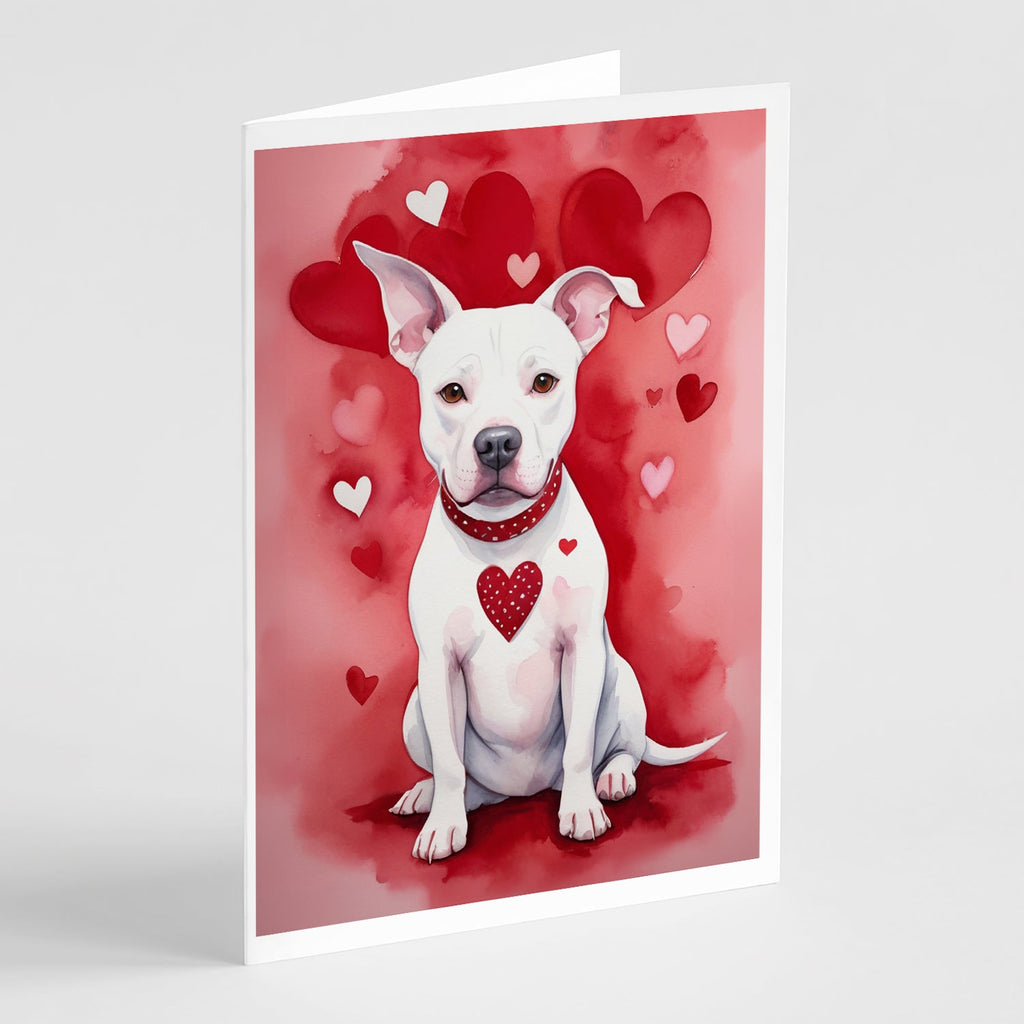 Pit Bull Terrier My Valentine Greeting Cards Pack of 8 Blank Cards with Envelopes Whimsical A7 Size 5x7