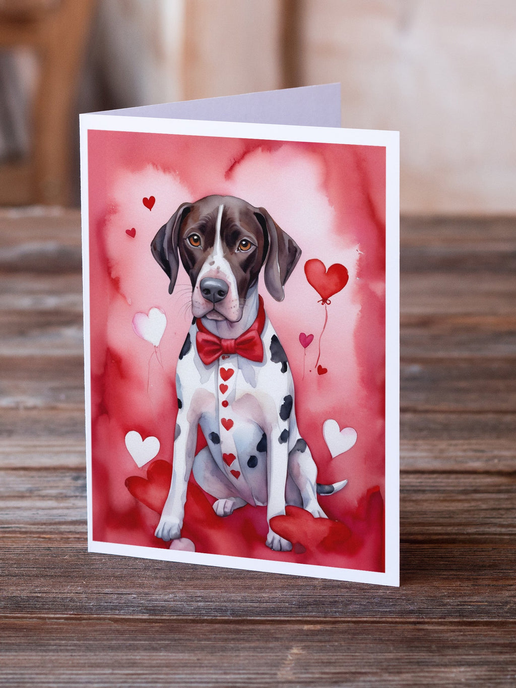 Pointer My Valentine Greeting Cards Pack of 8 Blank Cards with Envelopes Whimsical A7 Size 5x7