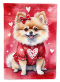 Pomeranian My Valentine Garden Flag Mailbox Decorative Yard Banner Outside Patio Artwork for Flower Beds, Garden Size, Multicolor