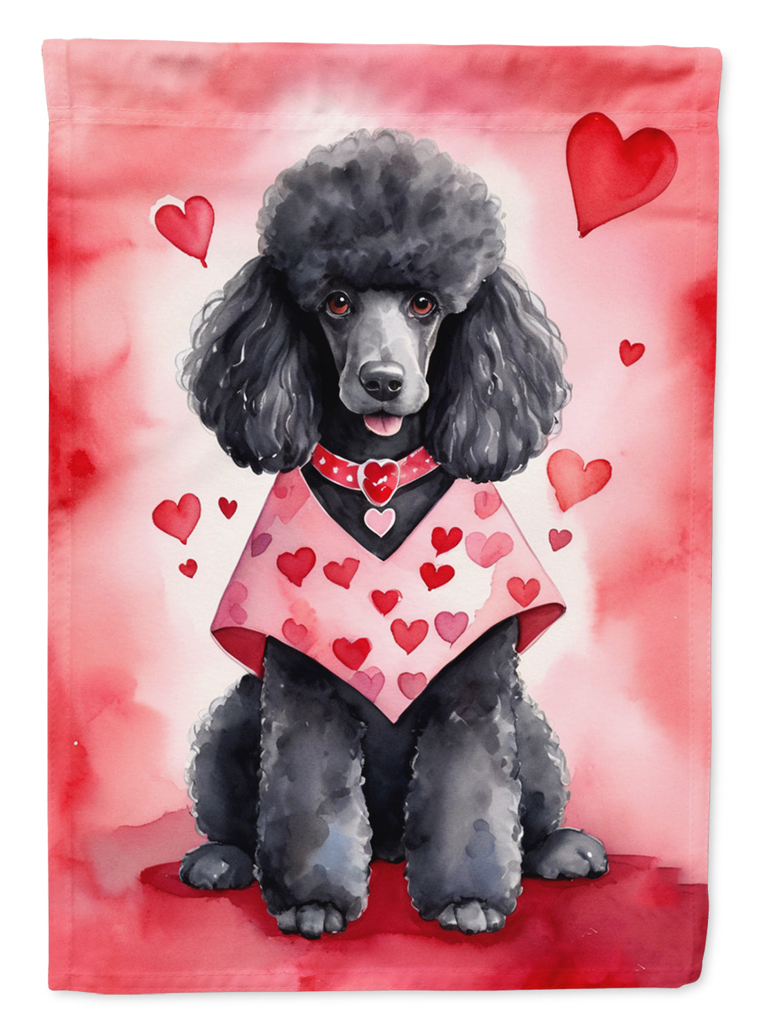 Black Poodle My Valentine Garden Flag Mailbox Decorative Yard Banner Outside Patio Artwork for Flower Beds, Garden Size, Multicolor