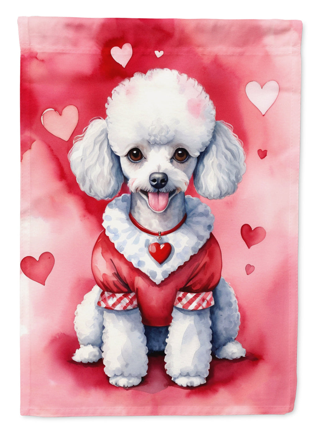 White Poodle My Valentine Garden Flag Mailbox Decorative Yard Banner Outside Patio Artwork for Flower Beds, Garden Size, Multicolor