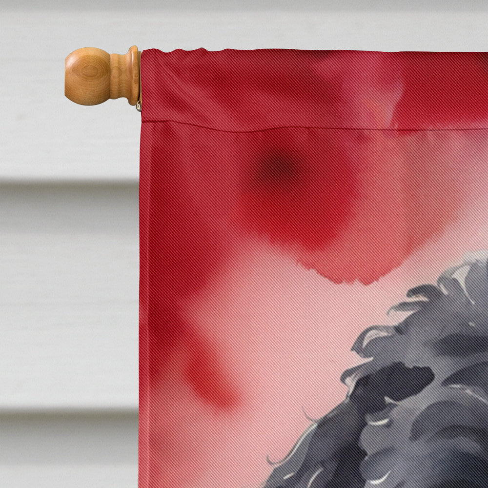 Portuguese Water Dog My Valentine House Flag 28x40 Porch Sleeve Pole Decorative Outside Yard Banner Artwork Wall Hanging, Polyester