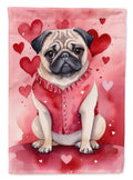 Pug My Valentine Garden Flag Mailbox Decorative Yard Banner Outside Patio Artwork for Flower Beds, Garden Size, Multicolor