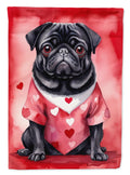 Pug My Valentine Garden Flag Mailbox Decorative Yard Banner Outside Patio Artwork for Flower Beds, Garden Size, Multicolor