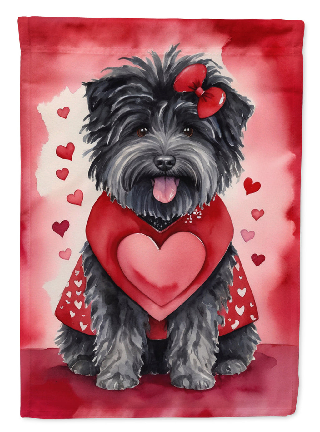 Puli My Valentine House Flag 28x40 Porch Sleeve Pole Decorative Outside Yard Banner Artwork Wall Hanging, Polyester
