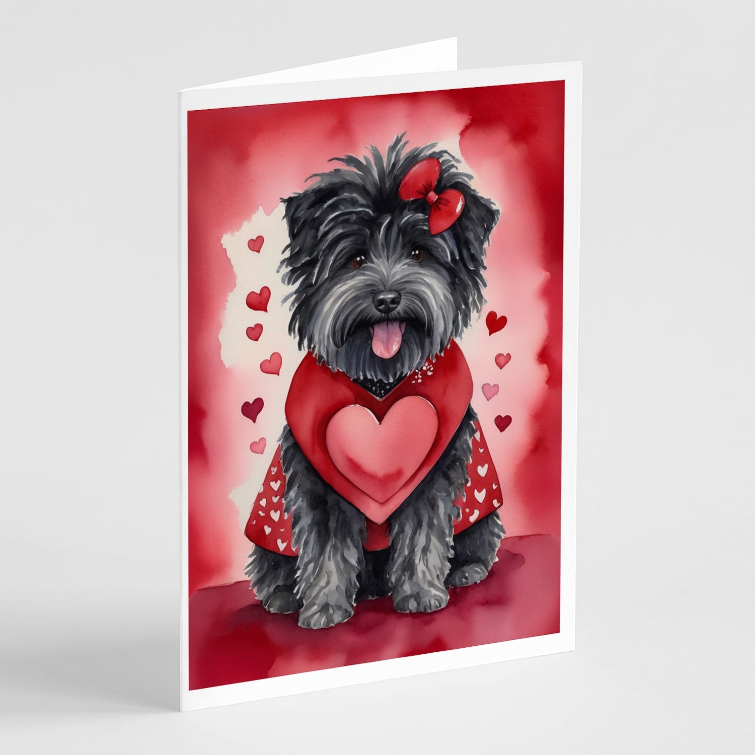Puli My Valentine Greeting Cards Pack of 8 Blank Cards with Envelopes Whimsical A7 Size 5x7