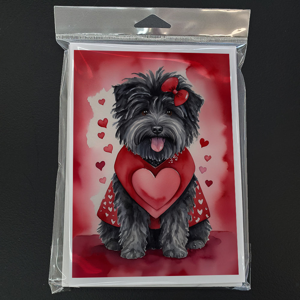 Puli My Valentine Greeting Cards Pack of 8 Blank Cards with Envelopes Whimsical A7 Size 5x7