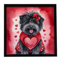 Puli My Valentine Framed Metal Print Bathroom, Kitchen, Office, Home Decor Wall Art Ready to Hang, Square, 8X8