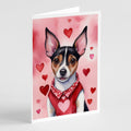 Rat Terrier My Valentine Greeting Cards Pack of 8 Blank Cards with Envelopes Whimsical A7 Size 5x7