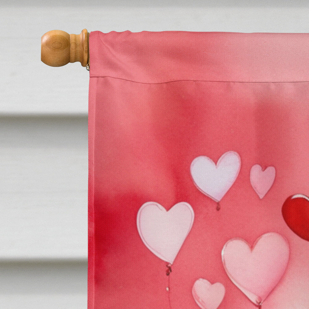 Redbone Coonhound My Valentine House Flag 28x40 Porch Sleeve Pole Decorative Outside Yard Banner Artwork Wall Hanging, Polyester