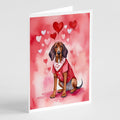 Redbone Coonhound My Valentine Greeting Cards Pack of 8 Blank Cards with Envelopes Whimsical A7 Size 5x7