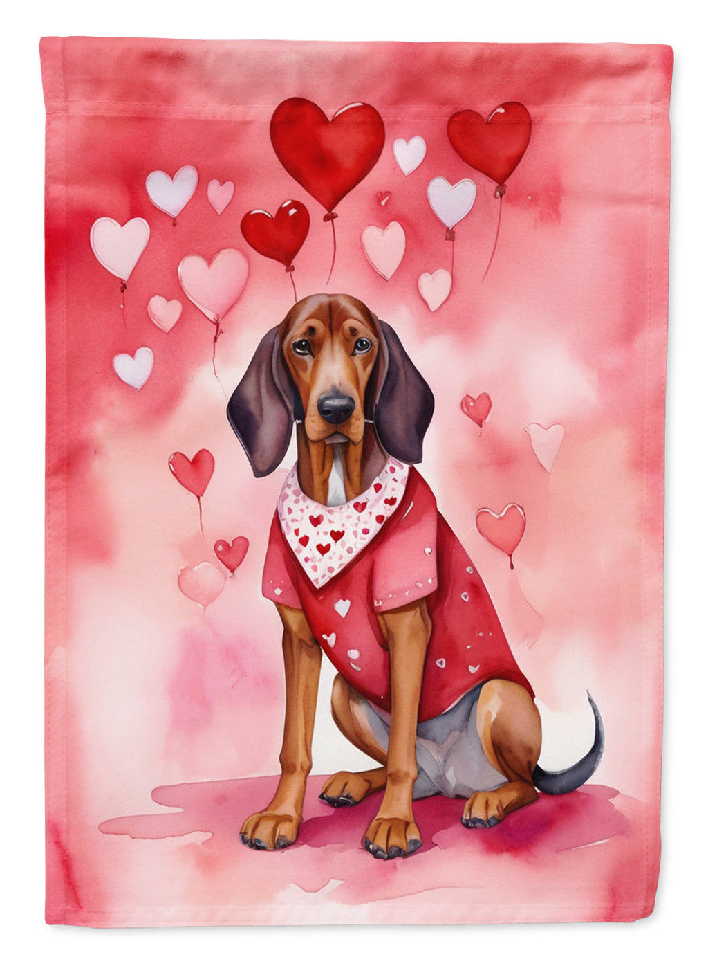 Redbone Coonhound My Valentine Garden Flag Mailbox Decorative Yard Banner Outside Patio Artwork for Flower Beds, Garden Size, Multicolor