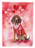 Redbone Coonhound My Valentine Garden Flag Mailbox Decorative Yard Banner Outside Patio Artwork for Flower Beds, Garden Size, Multicolor