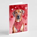 Rhodesian Ridgeback My Valentine Greeting Cards Pack of 8 Blank Cards with Envelopes Whimsical A7 Size 5x7
